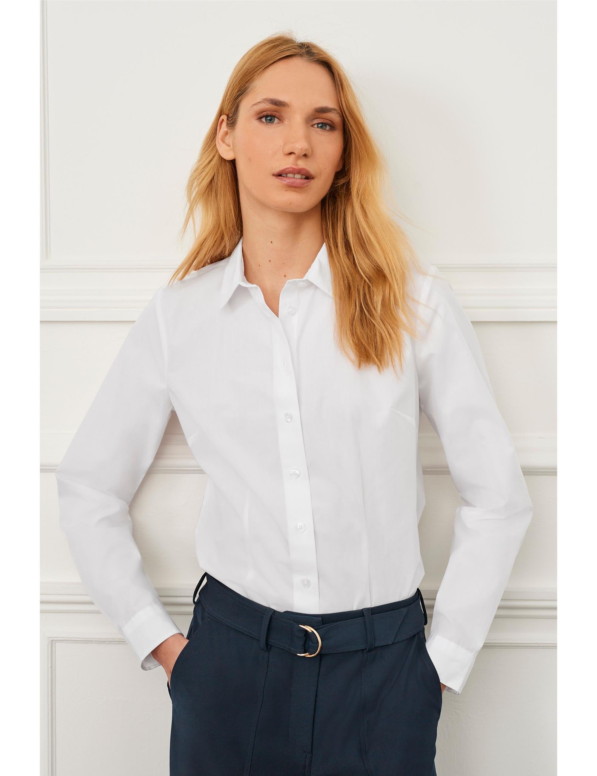 White Long Sleeve Work Shirt | EziBuy Australia