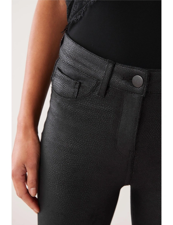 Black Coated Ponte 5 Pocket Trousers, hi-res image number null
