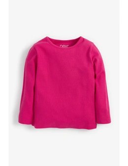 Hot Pink T-Shirt Basic Rib Jersey T-Shirt