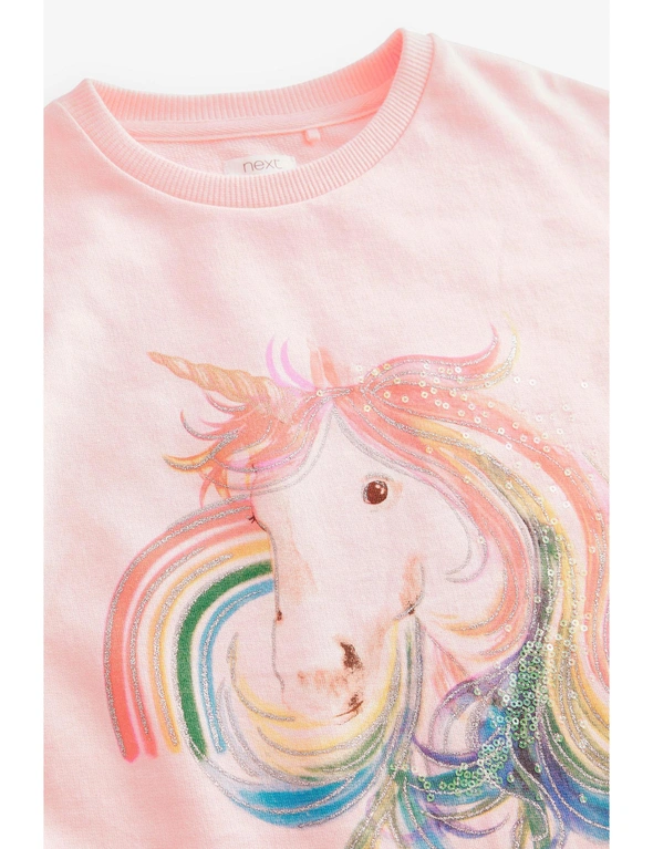 Pink Sequin Unicorn Long Sleeve Top, hi-res image number null