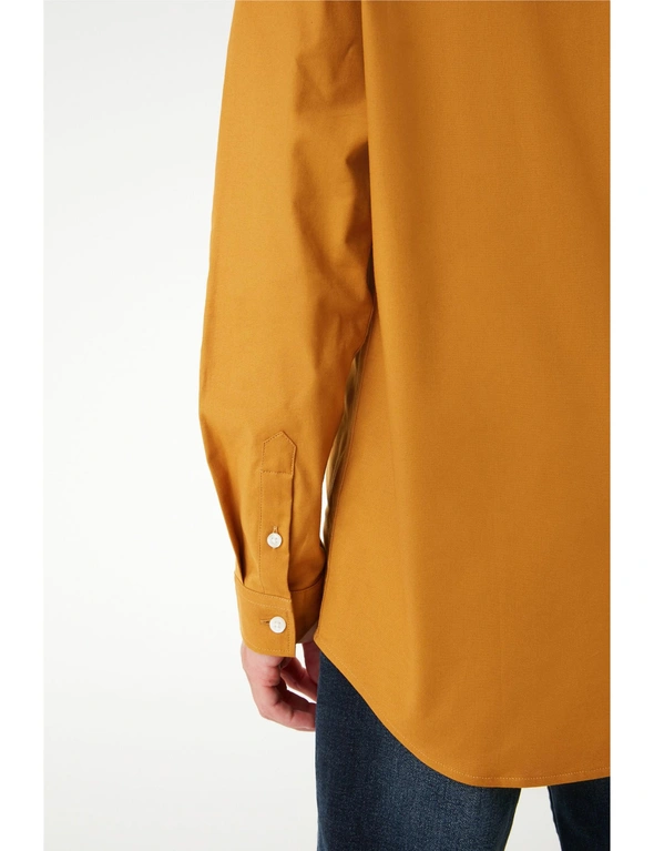 Ochre Yellow Long Sleeve Oxford Shirt, hi-res image number null