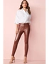 Rust Brown Glittered Coated Skinny Jeans, hi-res