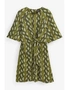 Green Snake Print Twist Front Mini Dress, hi-res