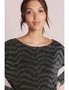 Grey Zebra Jacquard Long Sleeve T-Shirt, hi-res