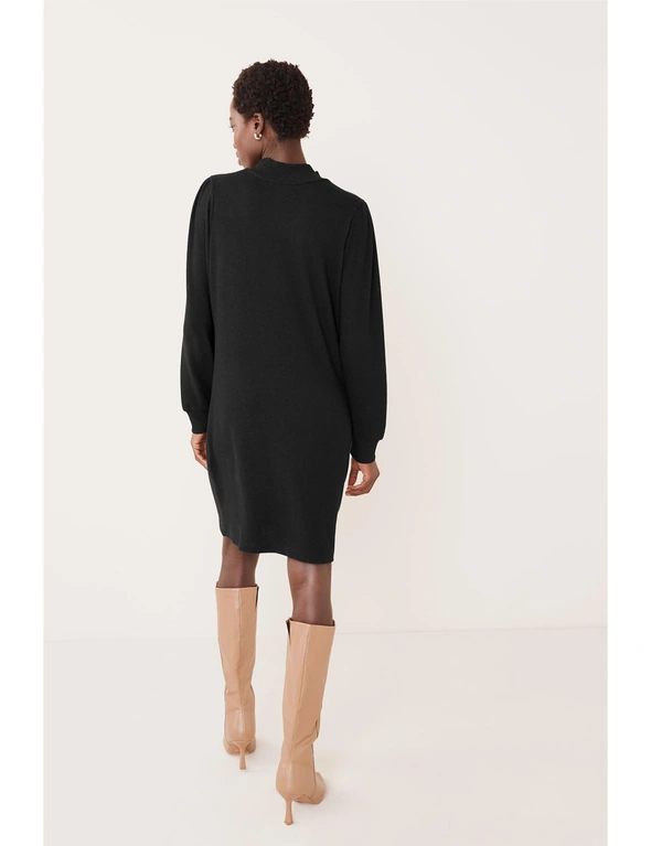 Black Super Soft Lightweight Long Sleeve Jumper Dress, hi-res image number null