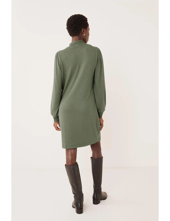 Khaki Green Super Soft Lightweight Long Sleeve Jumper Dress, hi-res image number null