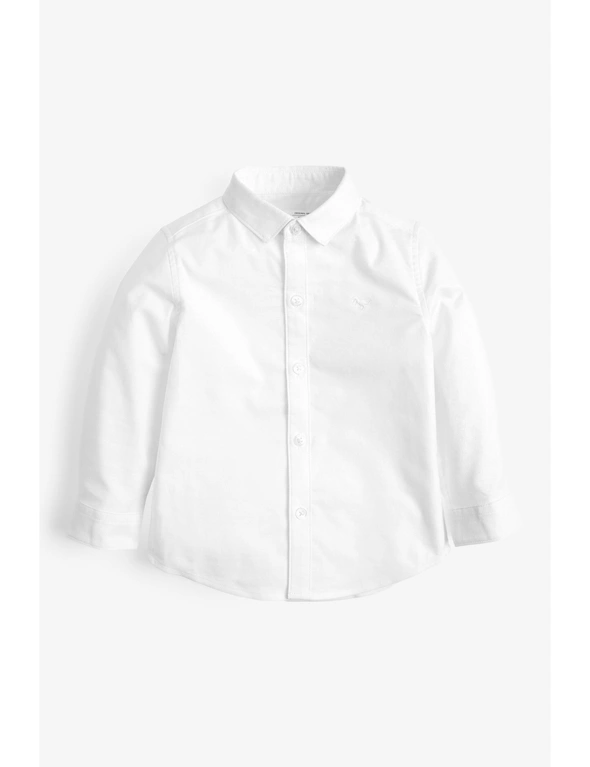 White Long Sleeve Oxford Shirt, hi-res image number null