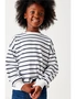 Black/White Stripe Cuffed Cosy Jersey Long Sleeved Top, hi-res