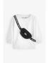 White/Black Bag Long Sleeve Applique T-Shirt, hi-res