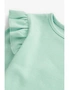 Mint Green Long Sleeve Frill Rib Jersey Top, hi-res