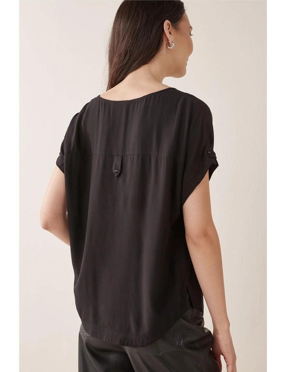 Black Solid Boxy T-Shirt, hi-res image number null