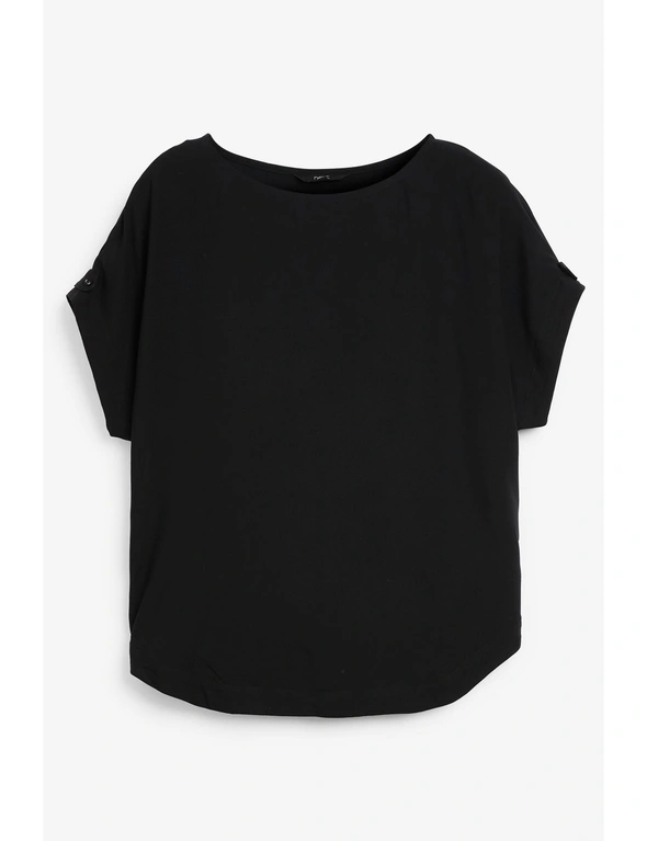 Black Solid Boxy T-Shirt, hi-res image number null