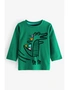 Green Croc Long Sleeve Character Back Spiked T-Shirt, hi-res