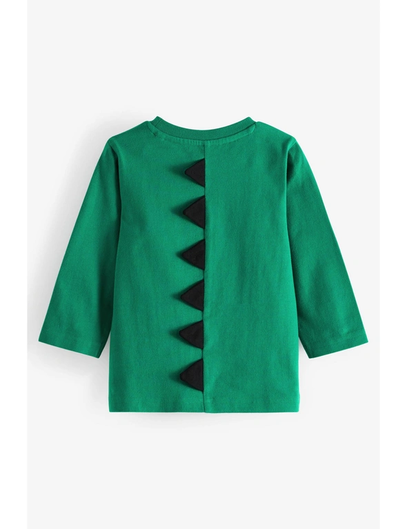 Green Croc Long Sleeve Character Back Spiked T-Shirt, hi-res image number null