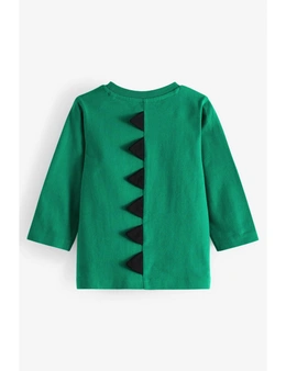 Green Croc Long Sleeve Character Back Spiked T-Shirt