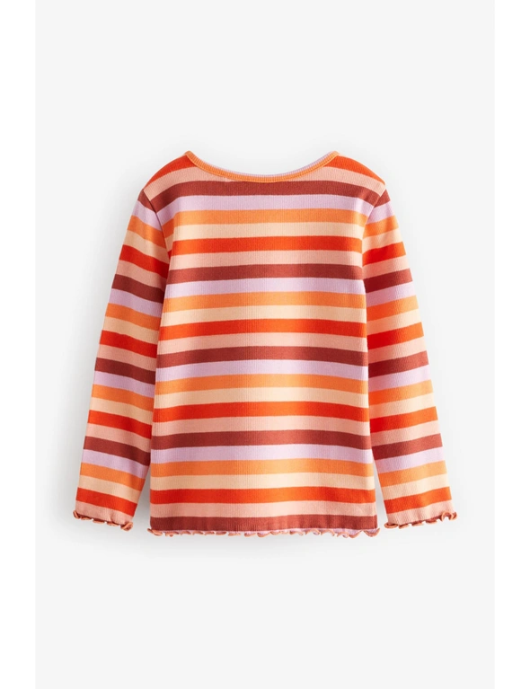 Orange Stripe T-Shirt Basic Rib Jersey T-Shirt, hi-res image number null