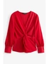 Red Twist Front Blouse, hi-res