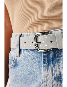Grey Foil Star Jeans Belt