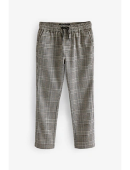 Neutral Formal Check Trousers