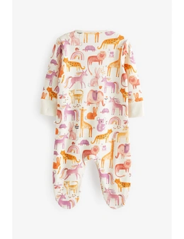 Pink/White Unicorn Baby Sleepsuits 3 Pack