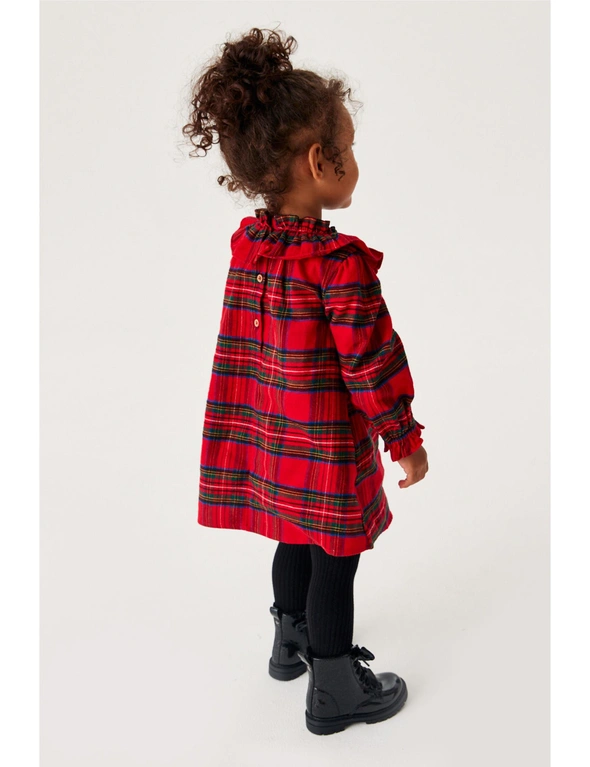 Red Ruffle Collar Check Dress, hi-res image number null