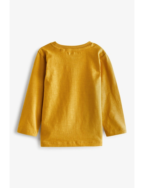 Ochre Yellow Long Sleeve Plain T-Shirt, hi-res image number null