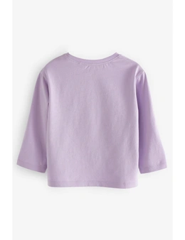 Lilac Purple Long Sleeve Cotton T-Shirt