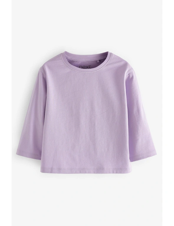 Lilac Purple Long Sleeve Cotton T-Shirt, hi-res image number null