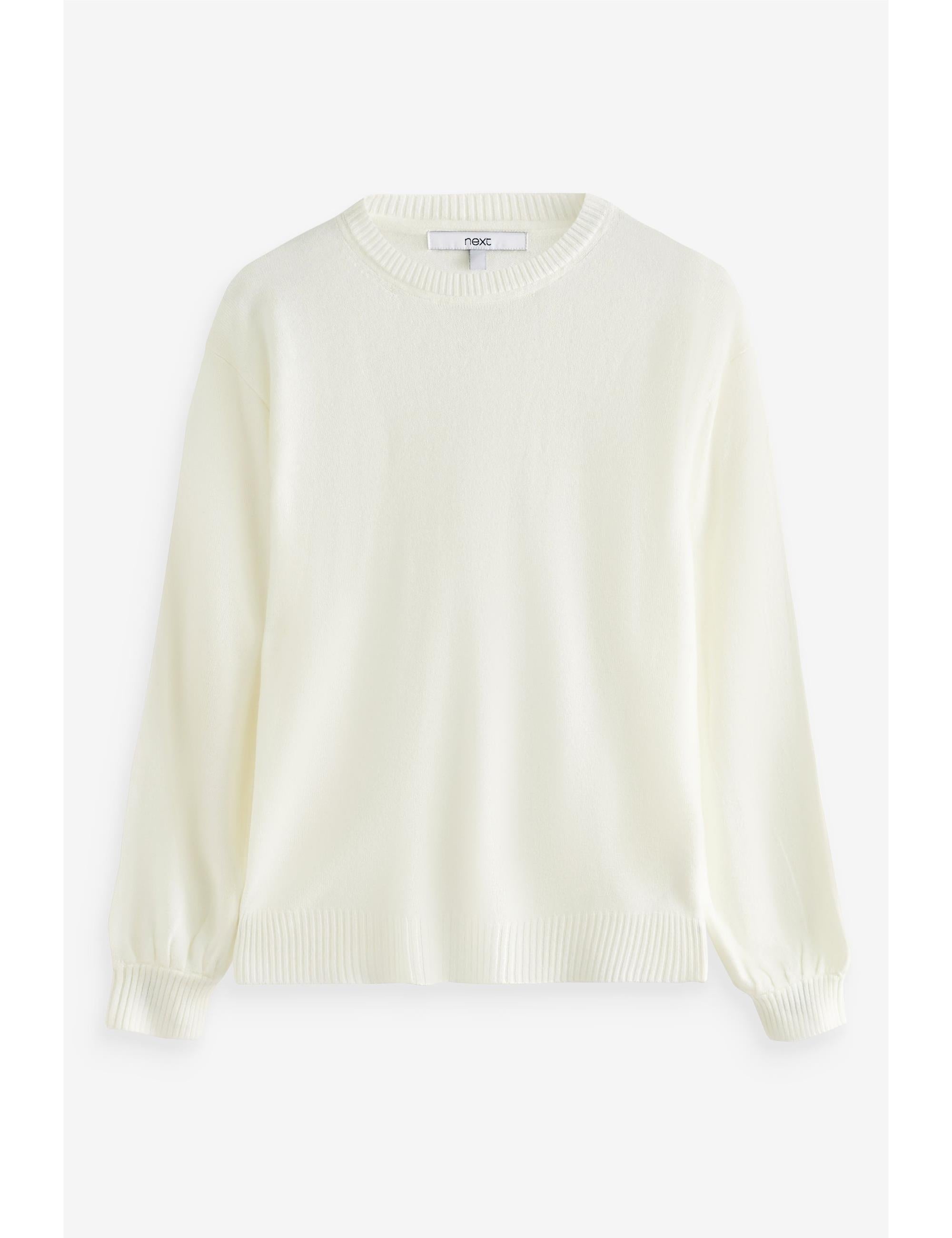 Ecru White Cosy Crew Neck Jumper 