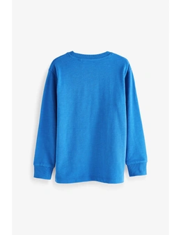 Cobalt Blue Long Sleeve Cosy T-Shirt