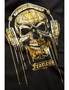 Black/Gold Skull Long Sleeve Graphic Lightweight Hoodie, hi-res