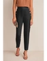 Black Tailored Button Detail Taper Trousers, hi-res
