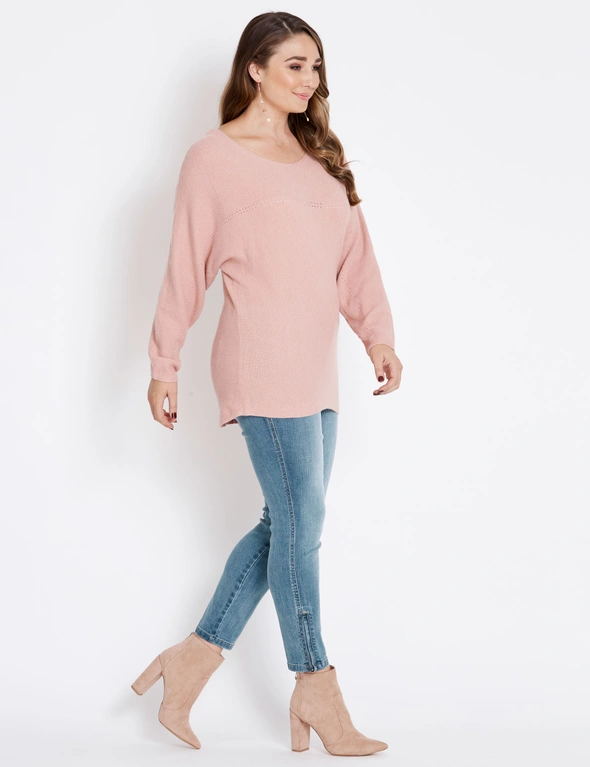 Katies Batwing Stitch Seam Knitwear Jumper, hi-res image number null