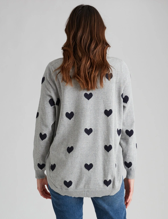 Katies Long Sleeve Jacquard Novelty Sweater, hi-res image number null