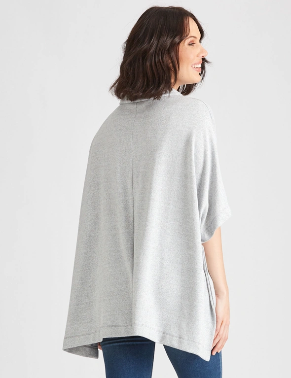 Katies Roll Neck Pretendy Knitwear Poncho, hi-res image number null