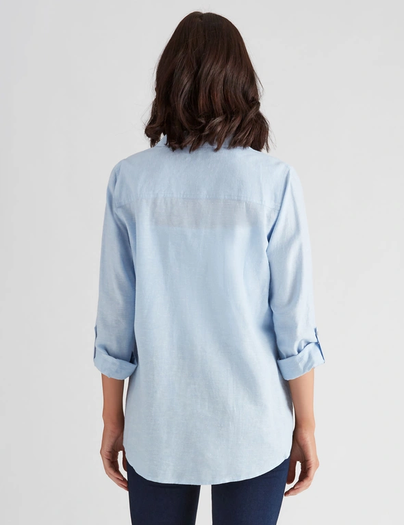 Katies Linen Button Through Shirt, hi-res image number null