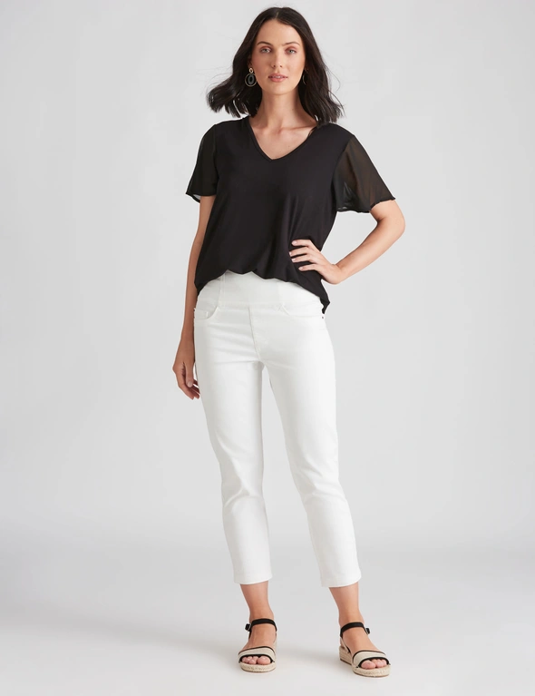 Katies Knit And Chiffon Top, hi-res image number null