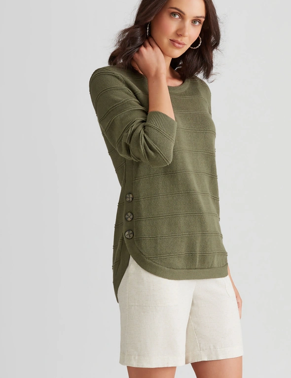 Katies Knitwear Side Button Jumper, hi-res image number null