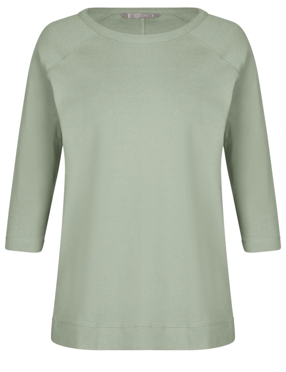 Katies 3/4 Sleeve Ribbed Raglan T-Shirt, hi-res image number null
