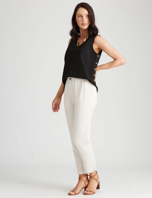 Katies Linen Blend Pull On Pants, hi-res image number null