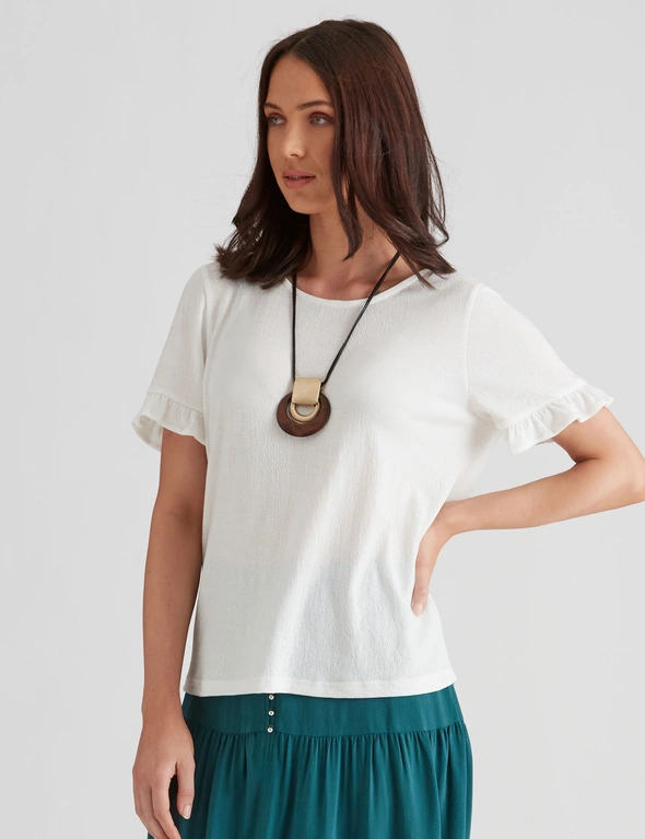 Katies Cotton Blend Knitwear Textured Button Back Top, hi-res image number null