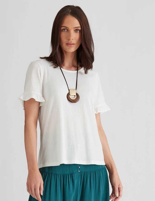 Katies Cotton Blend Knitwear Textured Button Back Top, hi-res image number null