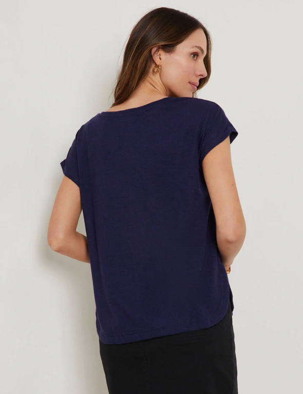 Katies Knitwear Crew Neck Textured T-Shirt, hi-res image number null