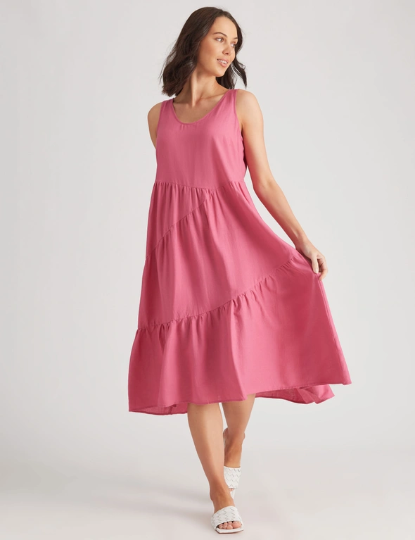 Katies Linen Blend Tiered Maxi Dress, hi-res image number null