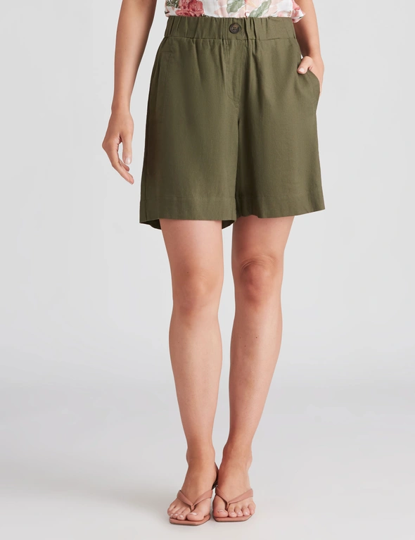 Katies Linen Blend Pull On Shorts, hi-res image number null