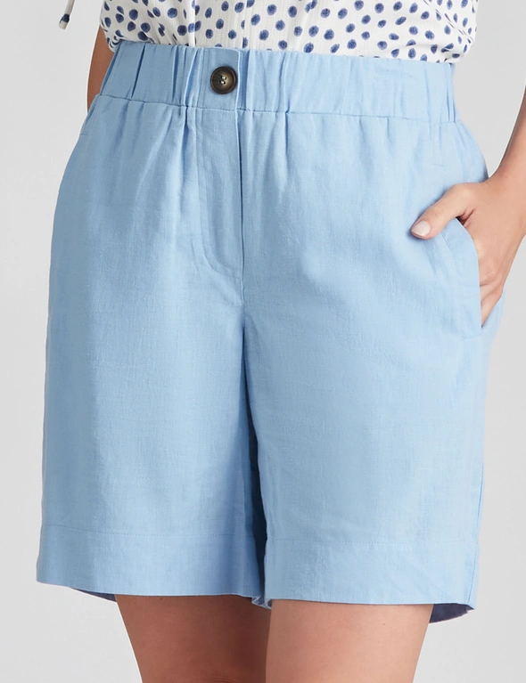 Katies Linen Blend Pull On Shorts, hi-res image number null