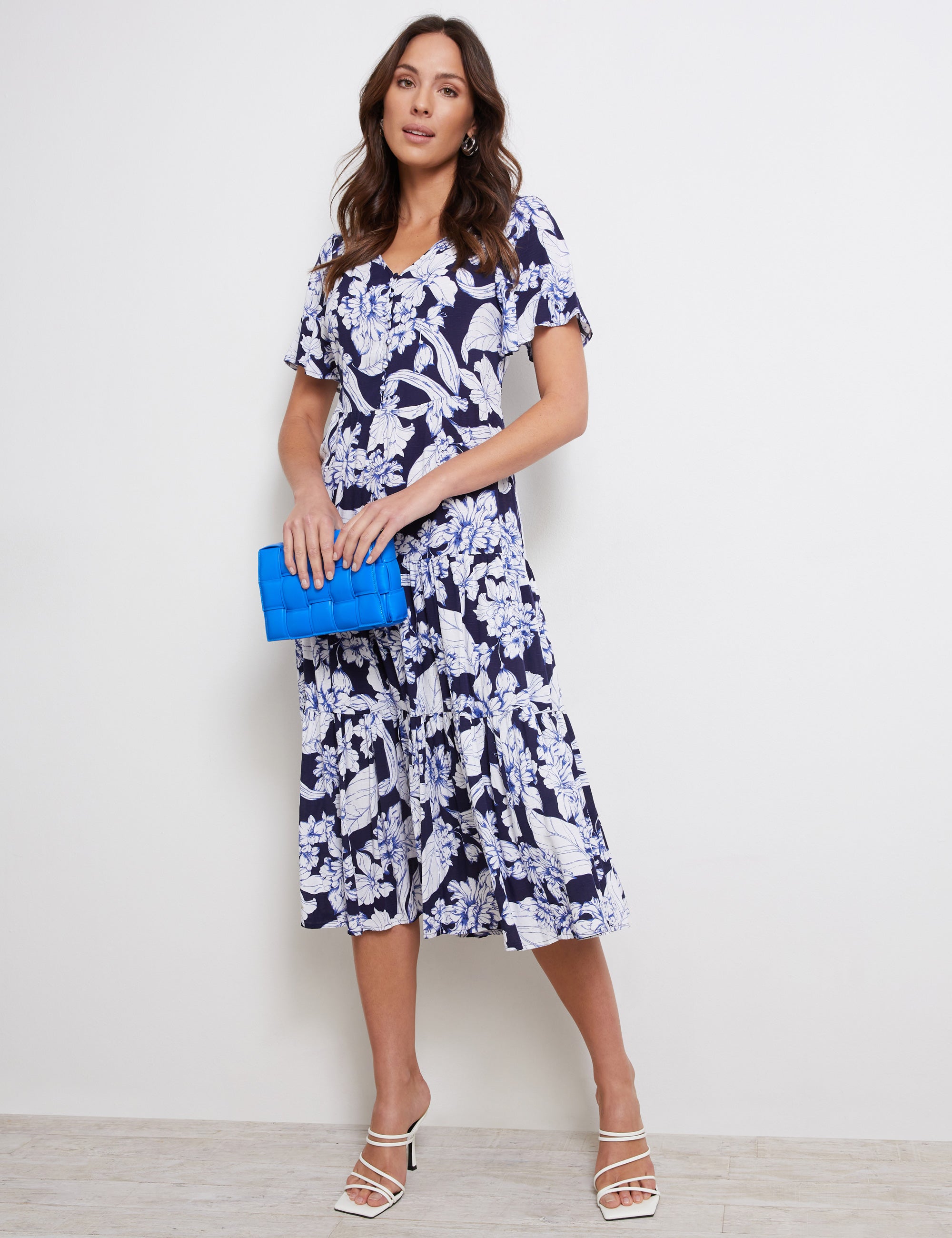 Katies Woven Button Front Tiered Maxi Dress | W Lane