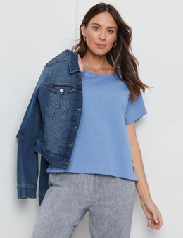 Katies Knitwear Textured Side Button Top