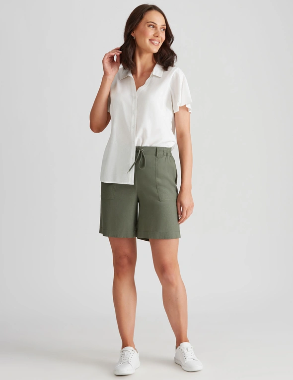 Katies Linen Blend Tie Front Shorts, hi-res image number null