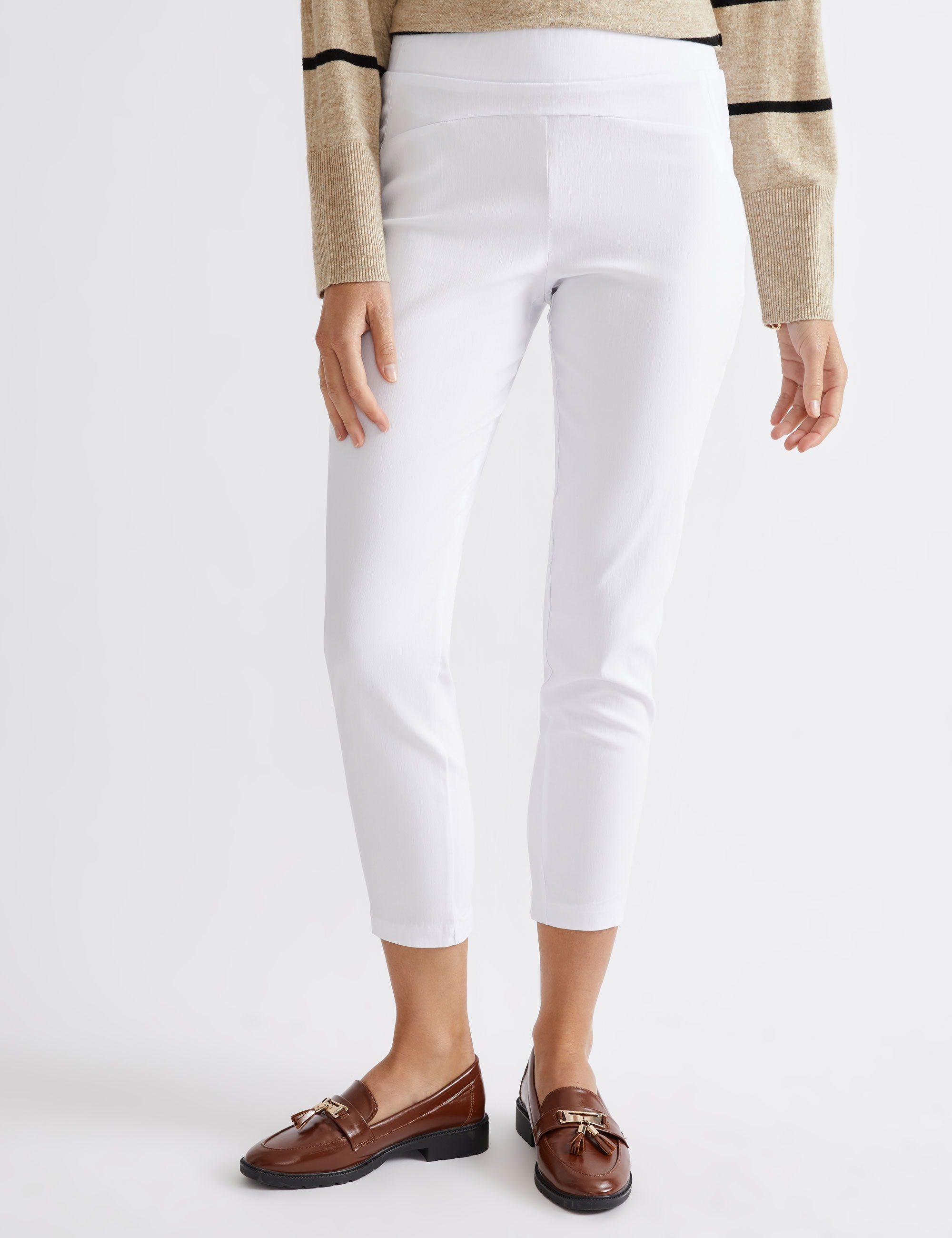 Katies - Womens Pants - White - Classic - Short Ponte Pant